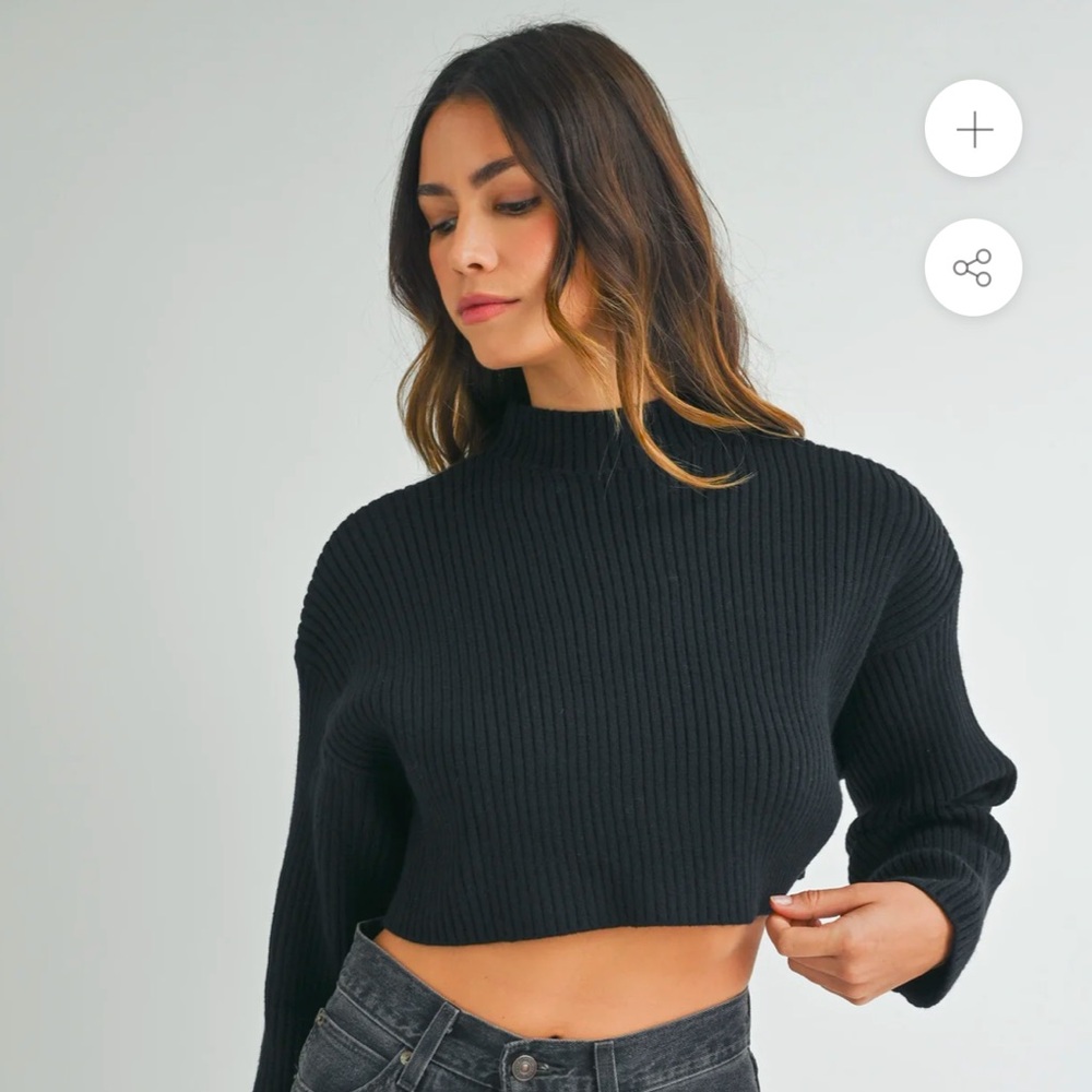 Mable Fenne Ribbed Cropped Sweater (size large!)